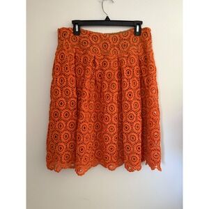 Moulinette Soeurs Orange‎ Lace Tuberose Skirt Size 10 Anthropologie Crochet